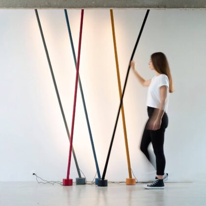 Levné svítidlo od značky Martinelli Luce světle modrá textil