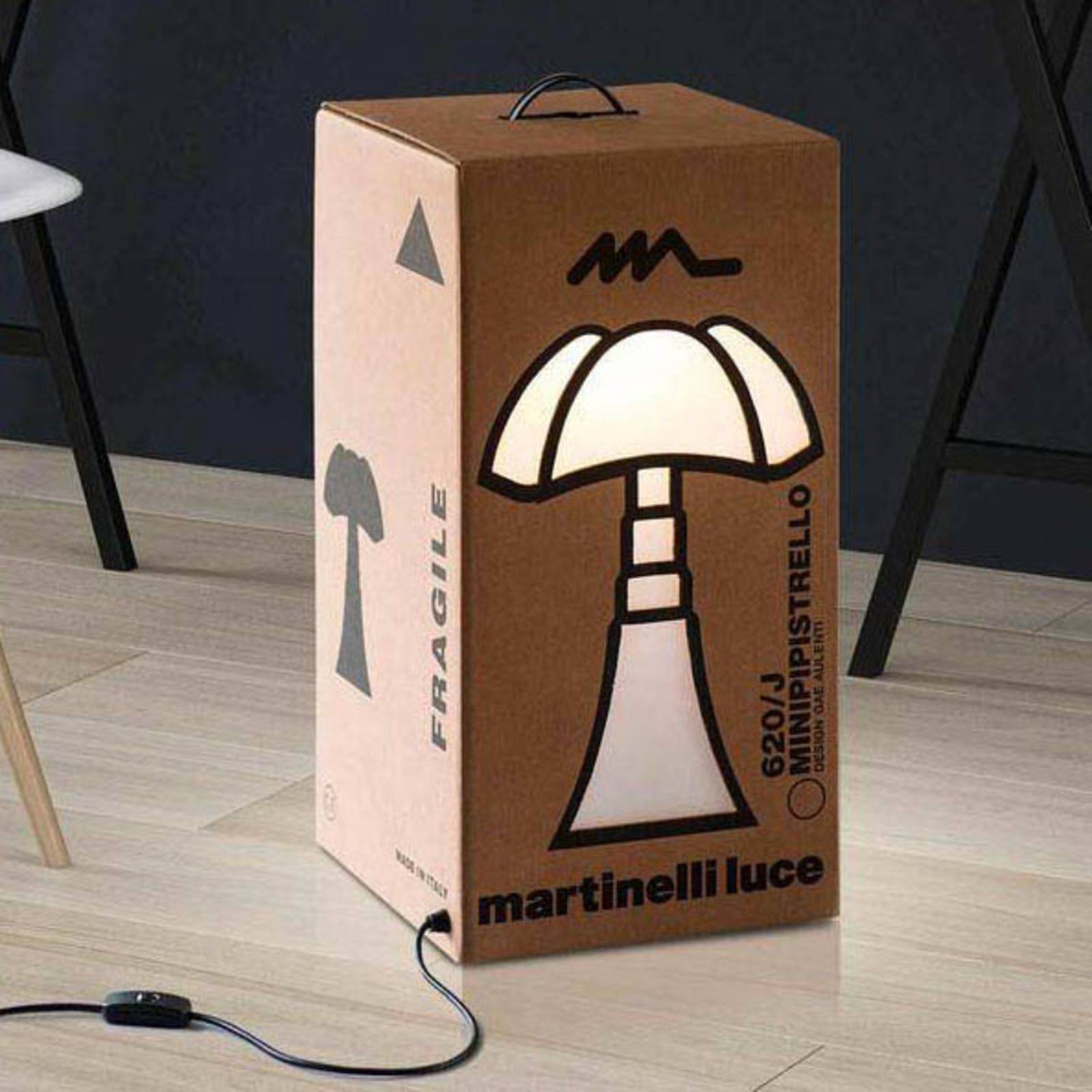 Levné světlo Martinelli Luce Minipipistrello Cartone lucerna Levné svítidlo od značky Martinelli Luce hnědá lepenka