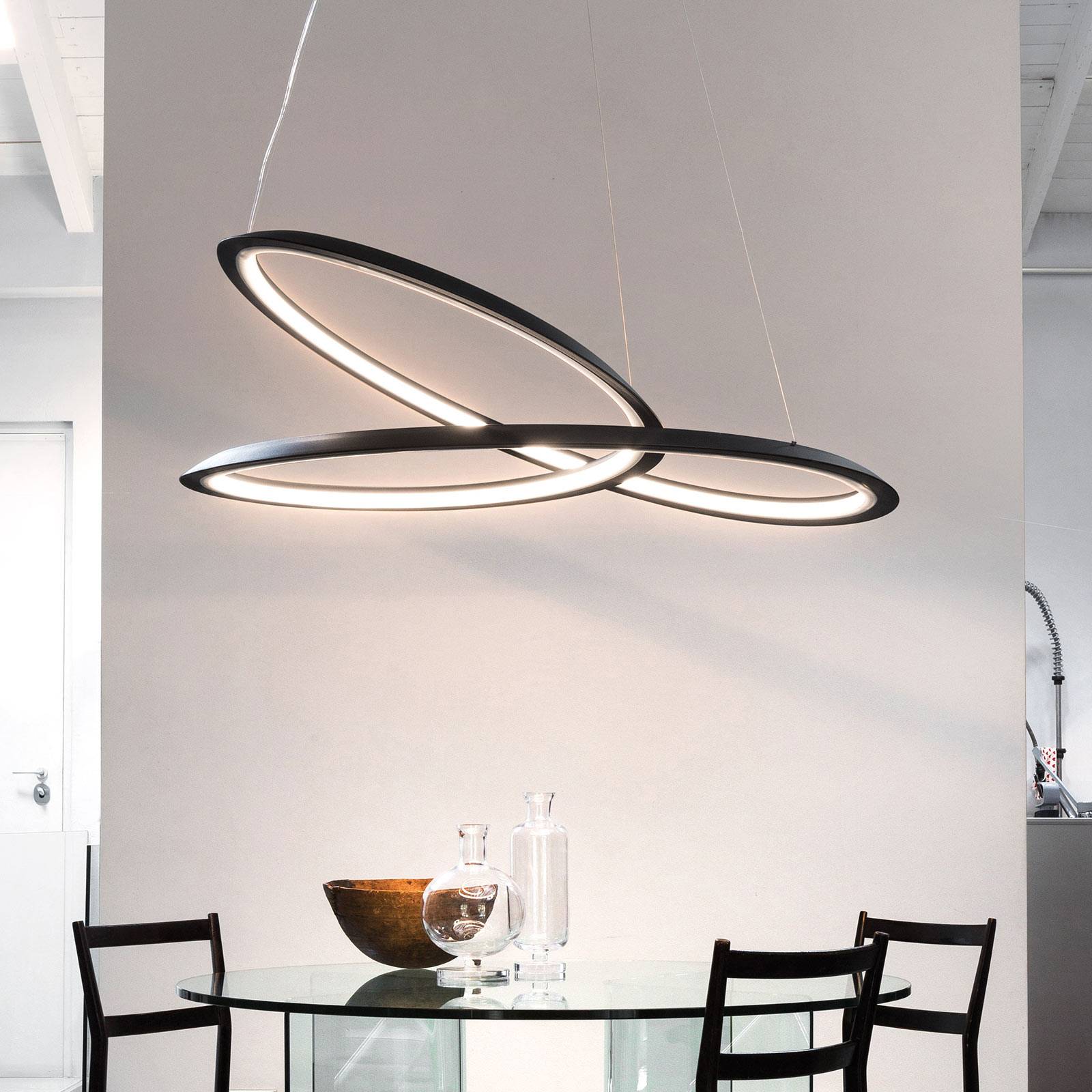 Levné světlo NEMO Závěsná lampa Nemo Kepler 2 700K Down Ø110cm černá Levné svítidlo od značky NEMO černě lakované Hliník/plast