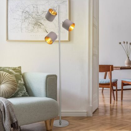 Levné svítidlo od značky Näve chrom/hnědá/zlatá ocel/textil