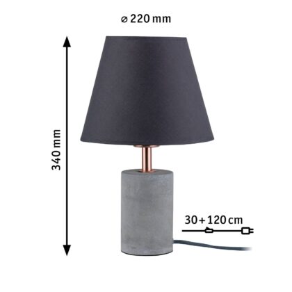Levné svítidlo od značky Paulmann černá/měď matná/šedá beton/textil/kov