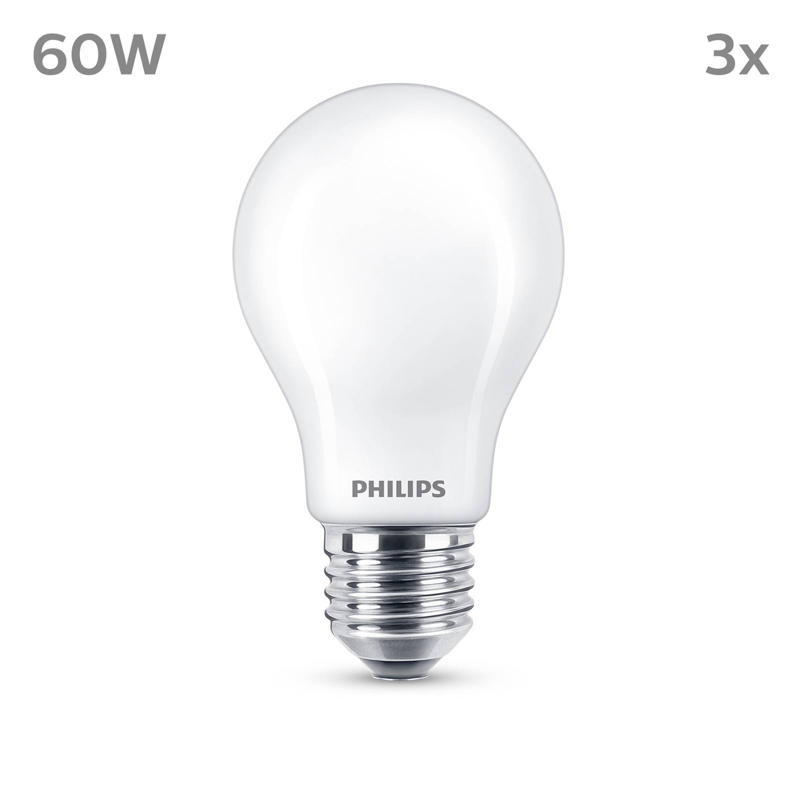 Levné světlo Philips LED žárovka E27 7W 806lm 2700K matná 3ks Levné svítidlo od značky Philips sklo