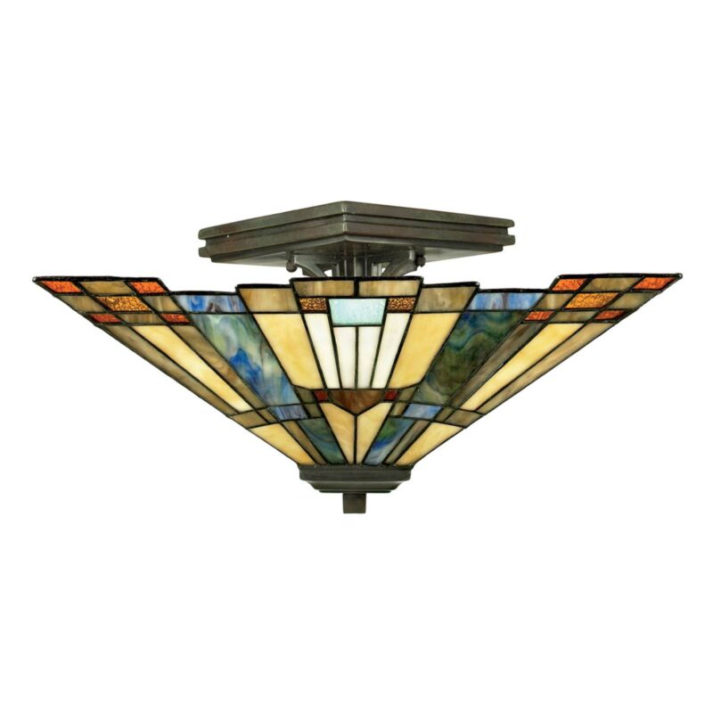 Levné svítidlo od značky QUOIZEL bronz/multicolor kov/sklo