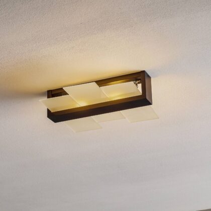 Levné svítidlo od značky SOLLUX LIGHTING opálově bílá/tmavé dřevo sklo/wenge dřevo