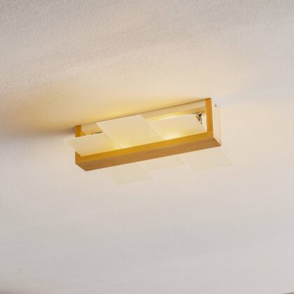 Levné svítidlo od značky SOLLUX LIGHTING opálově bílá/dřevo světlé sklo/dřevo
