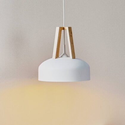 Levné svítidlo od značky SOLLUX LIGHTING bílá/světlé dřevo ocel/plast/dřevo