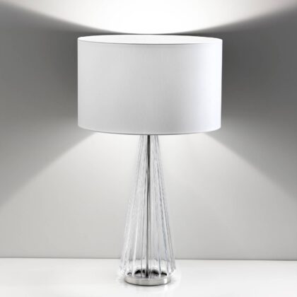 Levné svítidlo od značky Selène bílá/průhledná textil/sklo