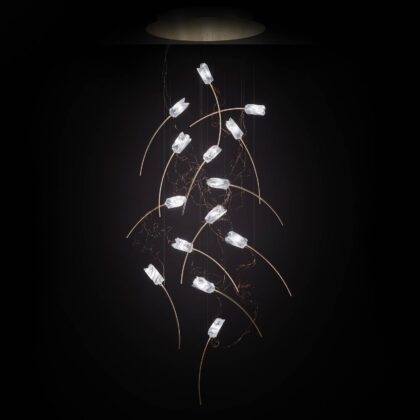 Levné svítidlo od značky Slamp bílá-transparentní/mosaz Lentiflex®/mosaz matná kartáčovaná