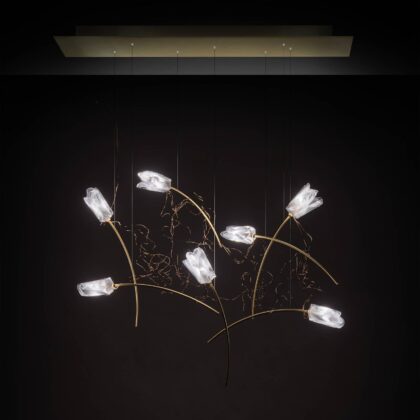 Levné svítidlo od značky Slamp bílá-transparentní/mosaz Lentiflex®/mosaz matná kartáčovaná