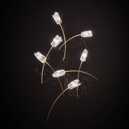 Levné svítidlo od značky Slamp bílá-transparentní/mosaz Lentiflex®/mosaz matná kartáčovaná