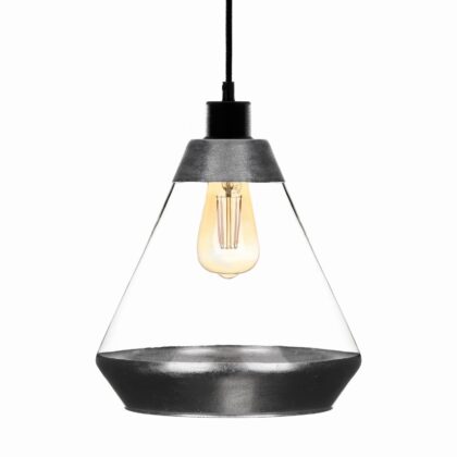 Levné svítidlo od značky Solbika Lighting transparentní/stříbrná/černá sklo/kov