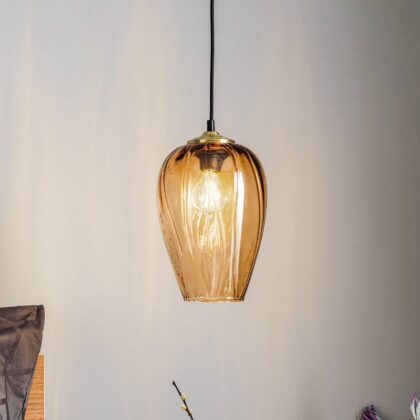 Levné svítidlo od značky Solbika Lighting světle hnědá průhledná/černá/zlatá Sklo/kov