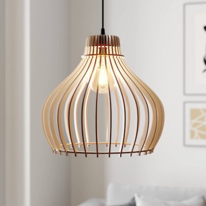 Levné svítidlo od značky TEMAR LIGHTING světlé dřevo/černá ocel/dřevo