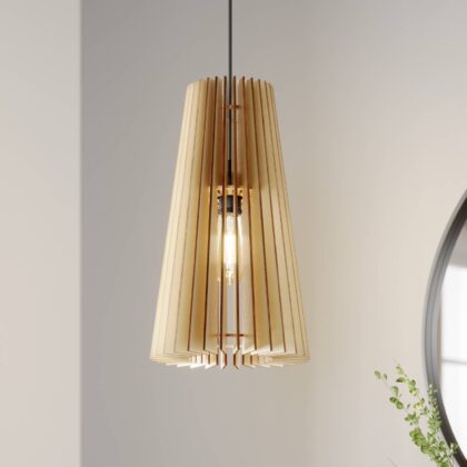 Levné svítidlo od značky TEMAR LIGHTING světlé dřevo/černá ocel/dřevo