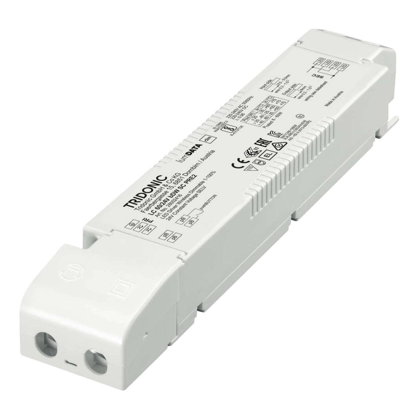 Levné světlo TRIDONIC LED driver LC 60W 24V bDW SC PRE2 dim Levné svítidlo od značky TRIDONIC bílá Plastové