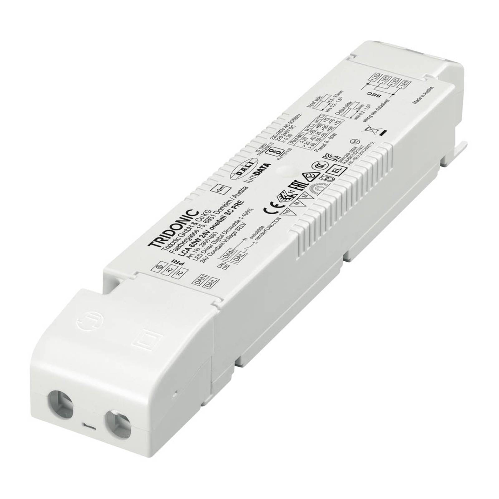 Levné světlo TRIDONIC driver LCA 60W 24V one4all SC PRE dim Levné svítidlo od značky TRIDONIC bílá Plastové