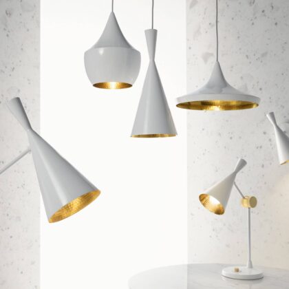 Levné svítidlo od značky Tom Dixon bílá mosaz